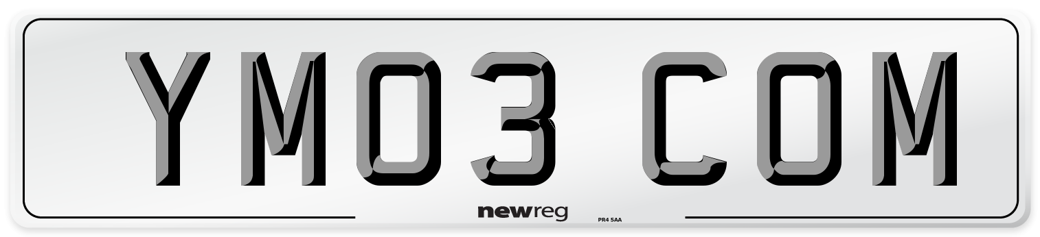 YM03 COM Number Plate from New Reg